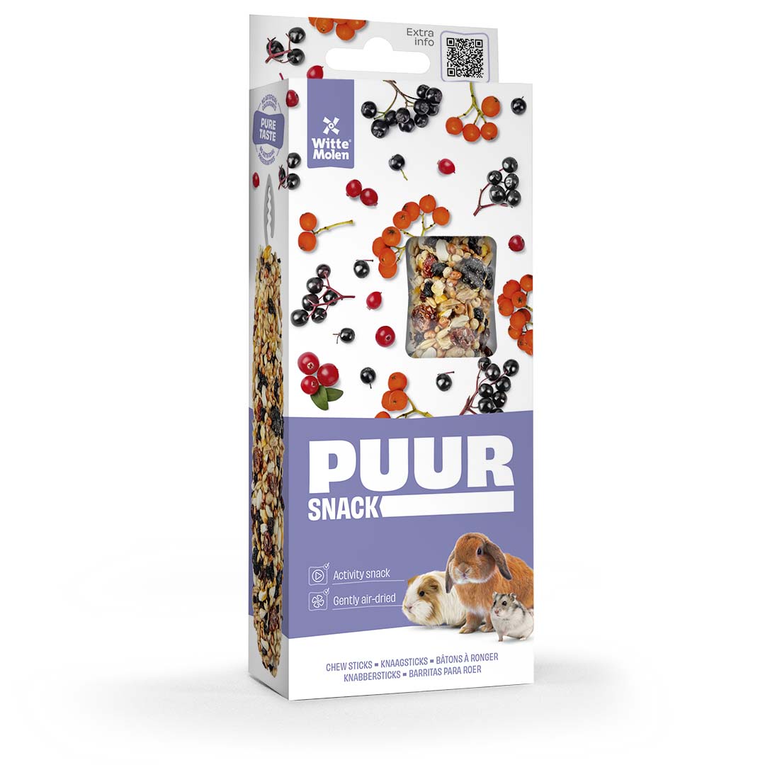 Witte Molen Chew Sticks With Cranberry & Elderberry For Rabbit & Small Animals - [Weight - 90g]