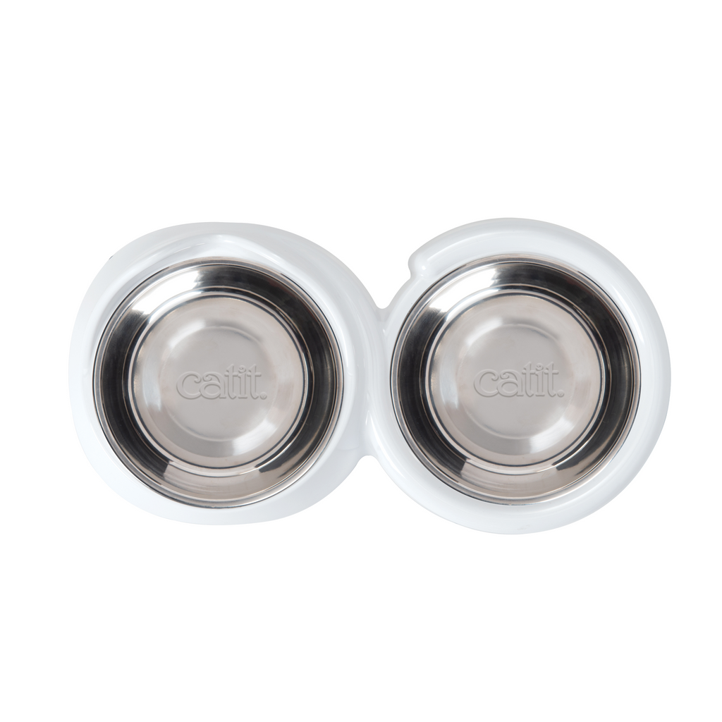 Catit Pixi Dual Feeding Dish White