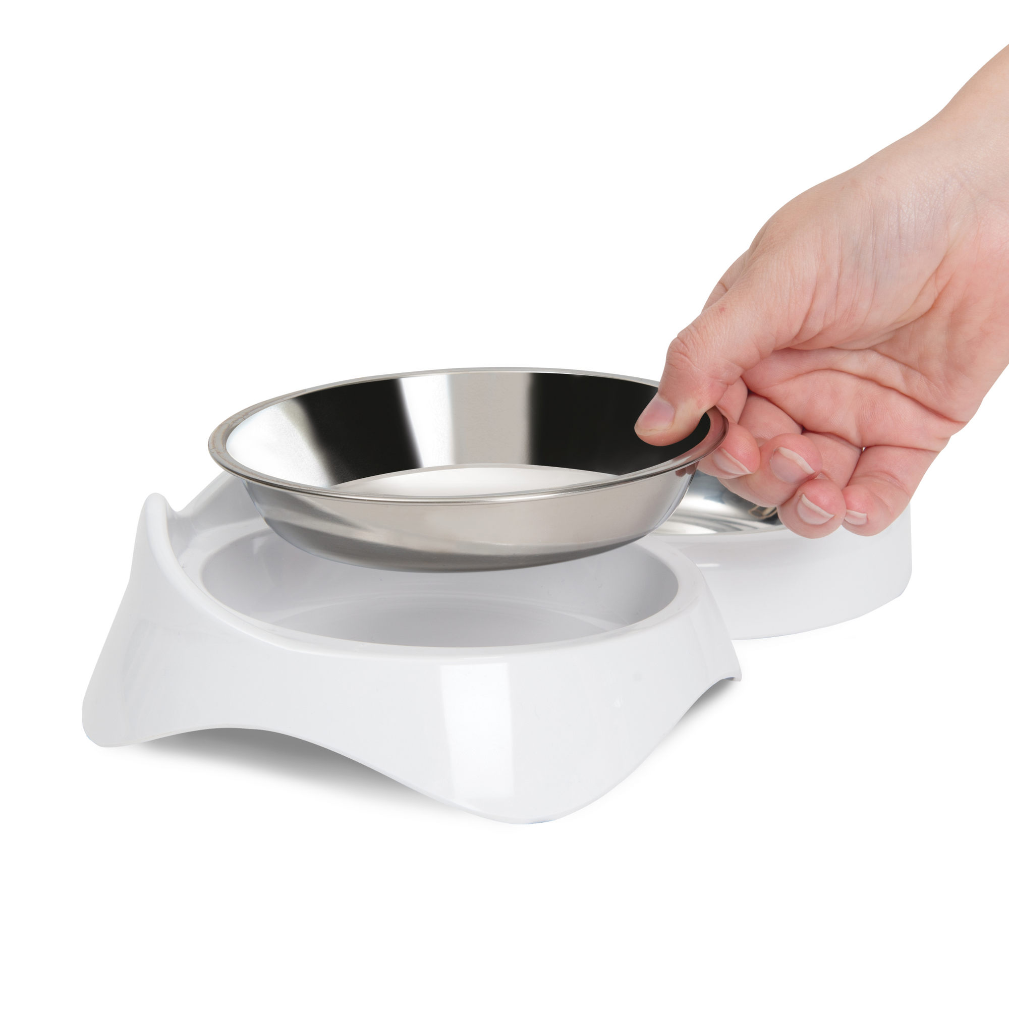 Catit Pixi Dual Feeding Dish White