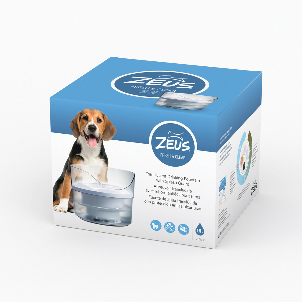 Zeus Fresh & Clear Fountain with Splash Guard 1.5 L