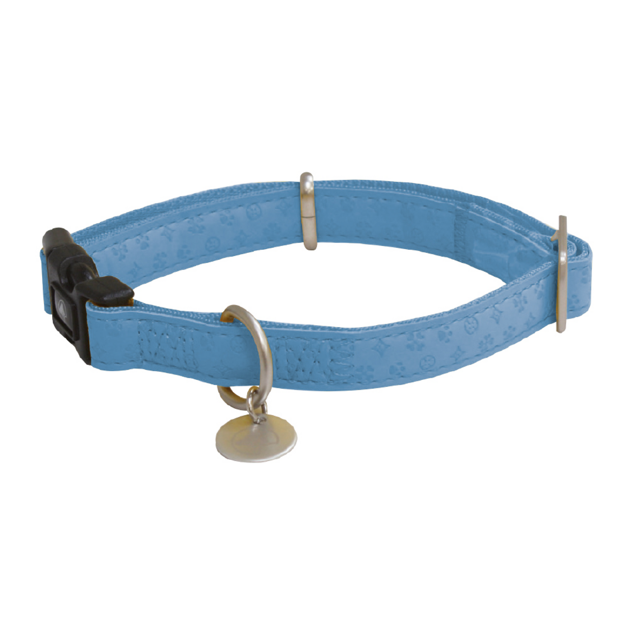 Mylord Leatherette Adjustable Dog Collar 20-30 x 1 cm, Largeight Blue