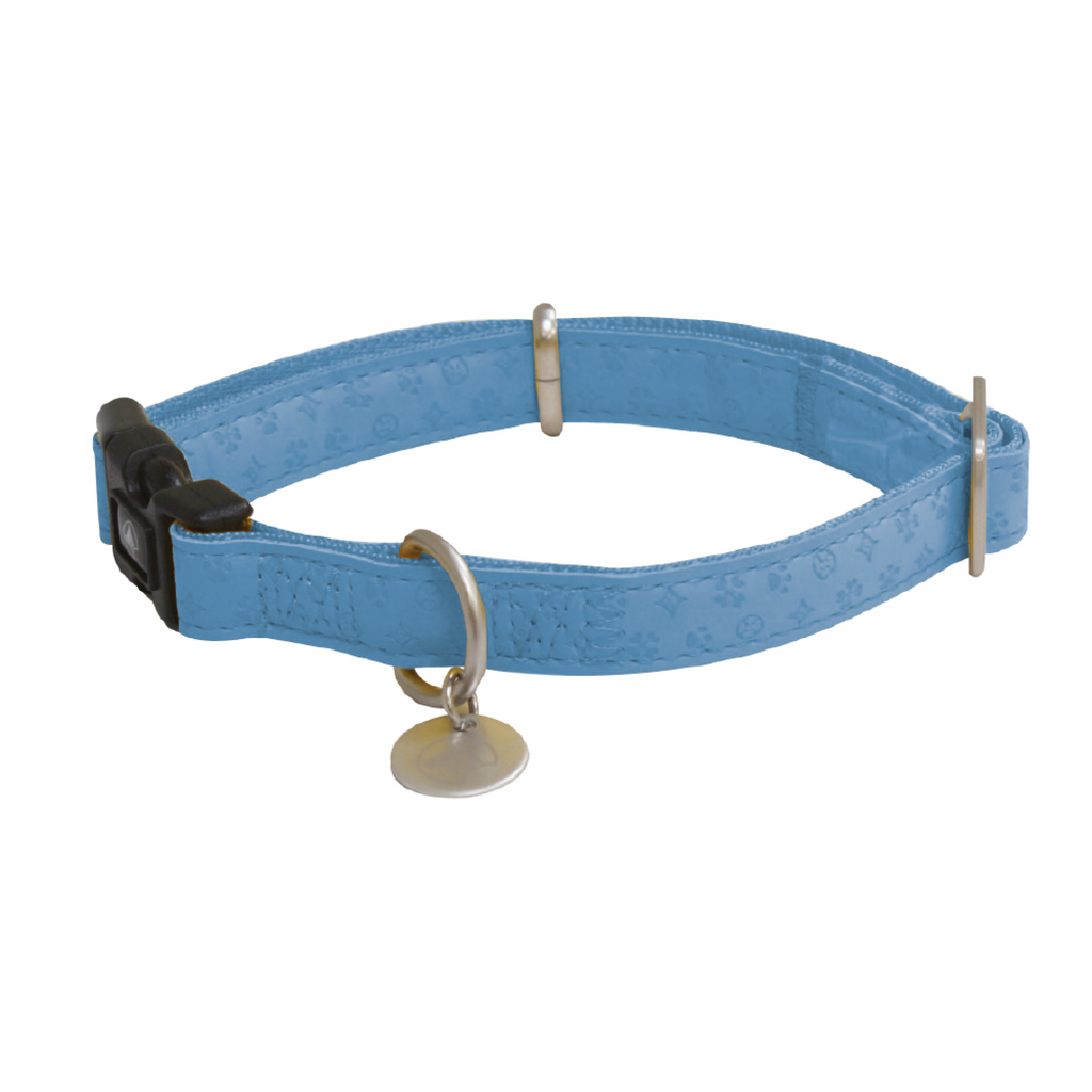 Mylord Leatherette Adjustable Dog Collar 35-50 x 2 cm, Largeight Blue