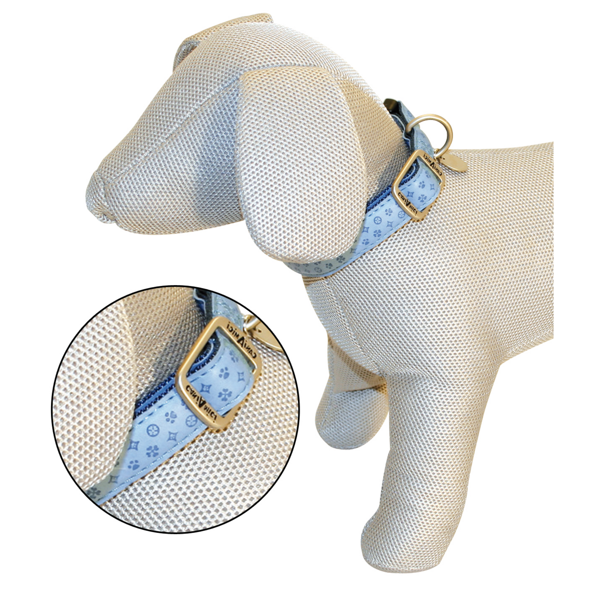 Mylord Leatherette Adjustable Dog Collar 35-50 x 2 cm, Largeight Blue
