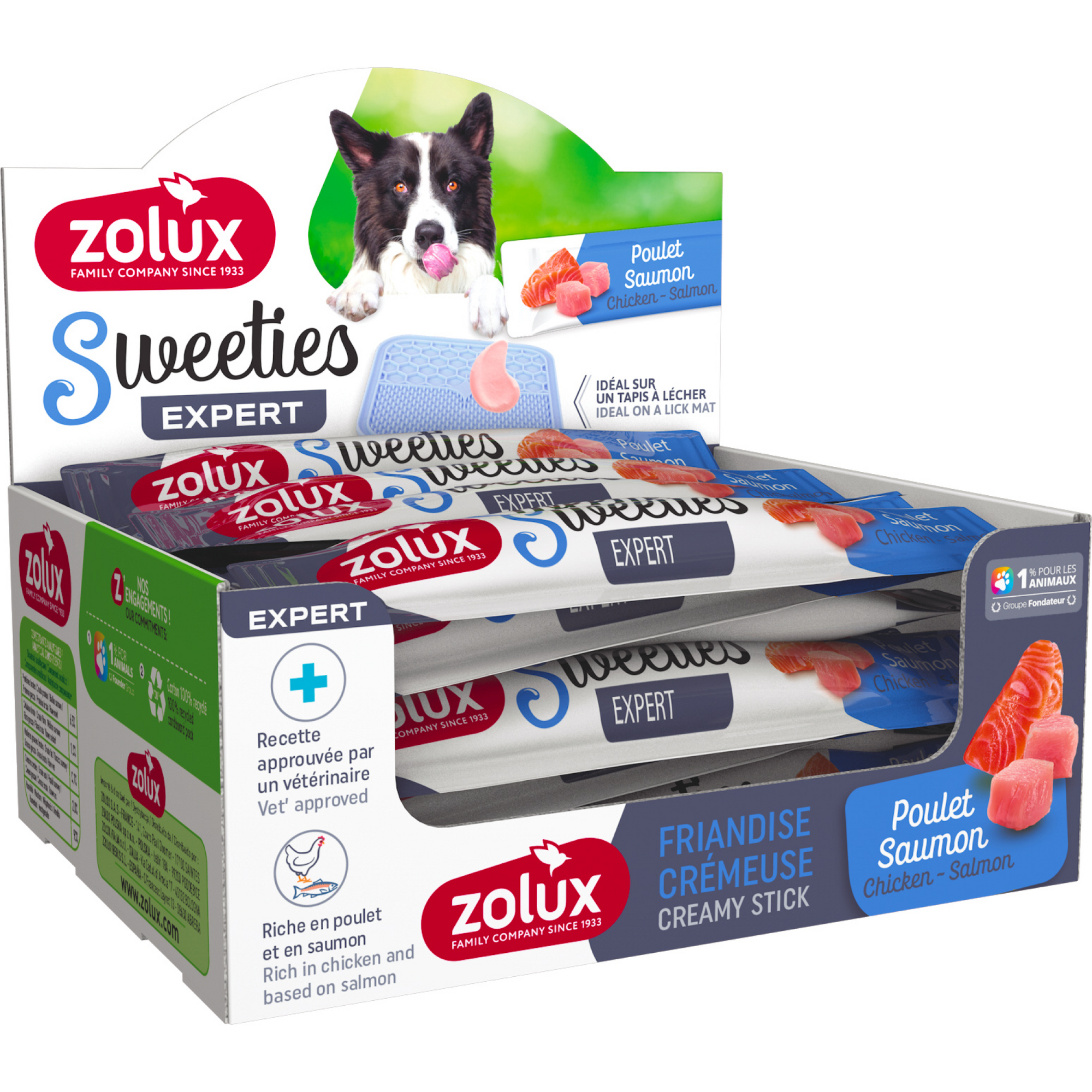 Sweeties Creamy Stick for Dogs, Chicken Salmon, 48 pcs/box