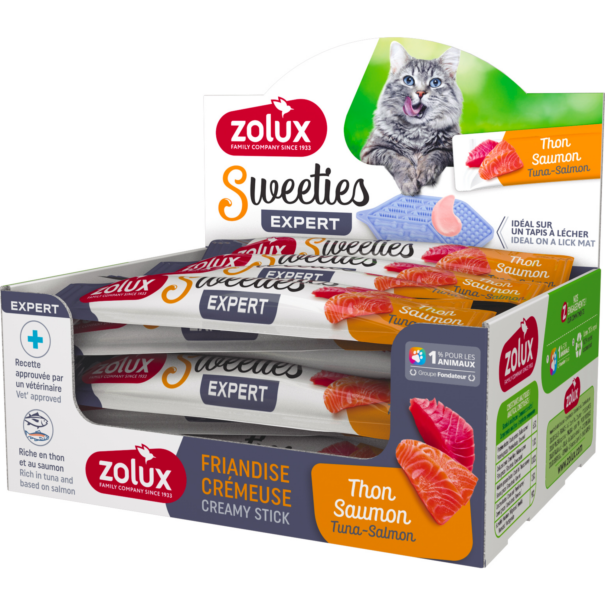 Sweeties Creamy Stick for Cats, Tuna Salmon, 48 pcs/box
