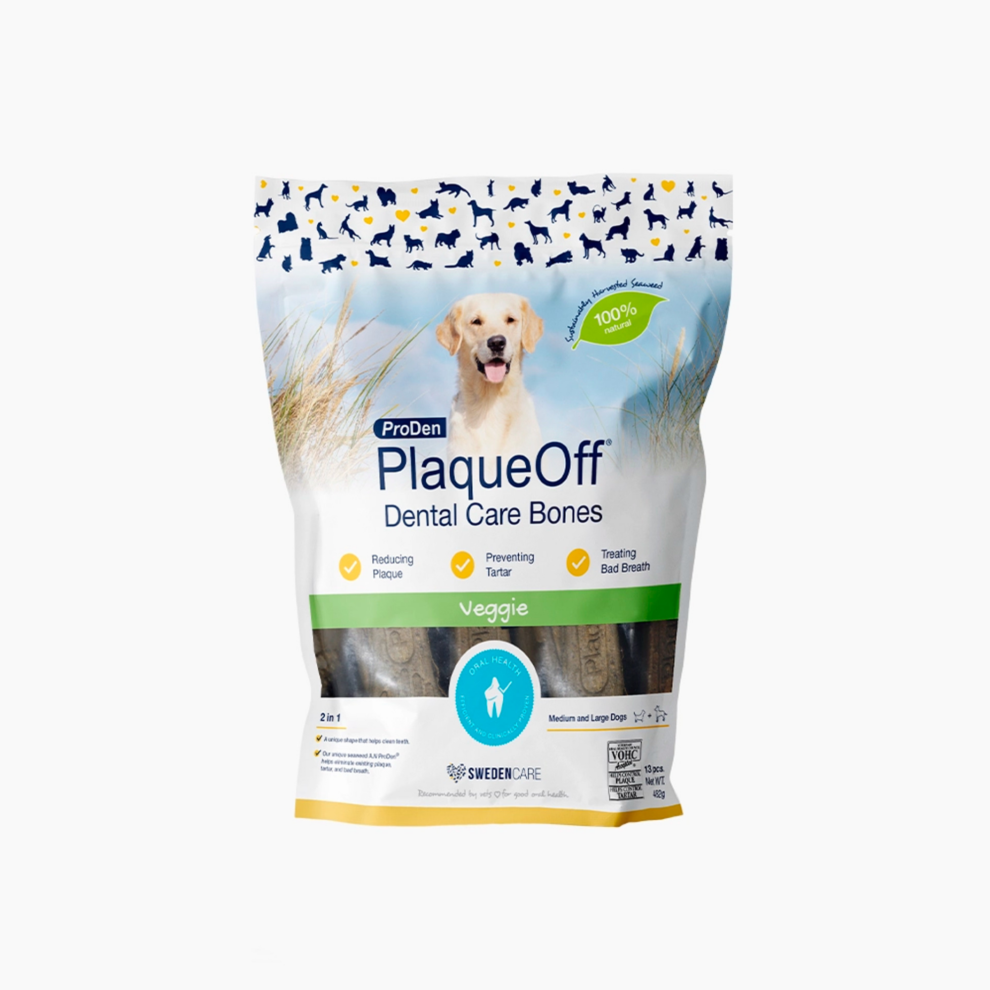 ProDen PlaqueOff Dental Care Bones, Vegetable Fusion 482 g