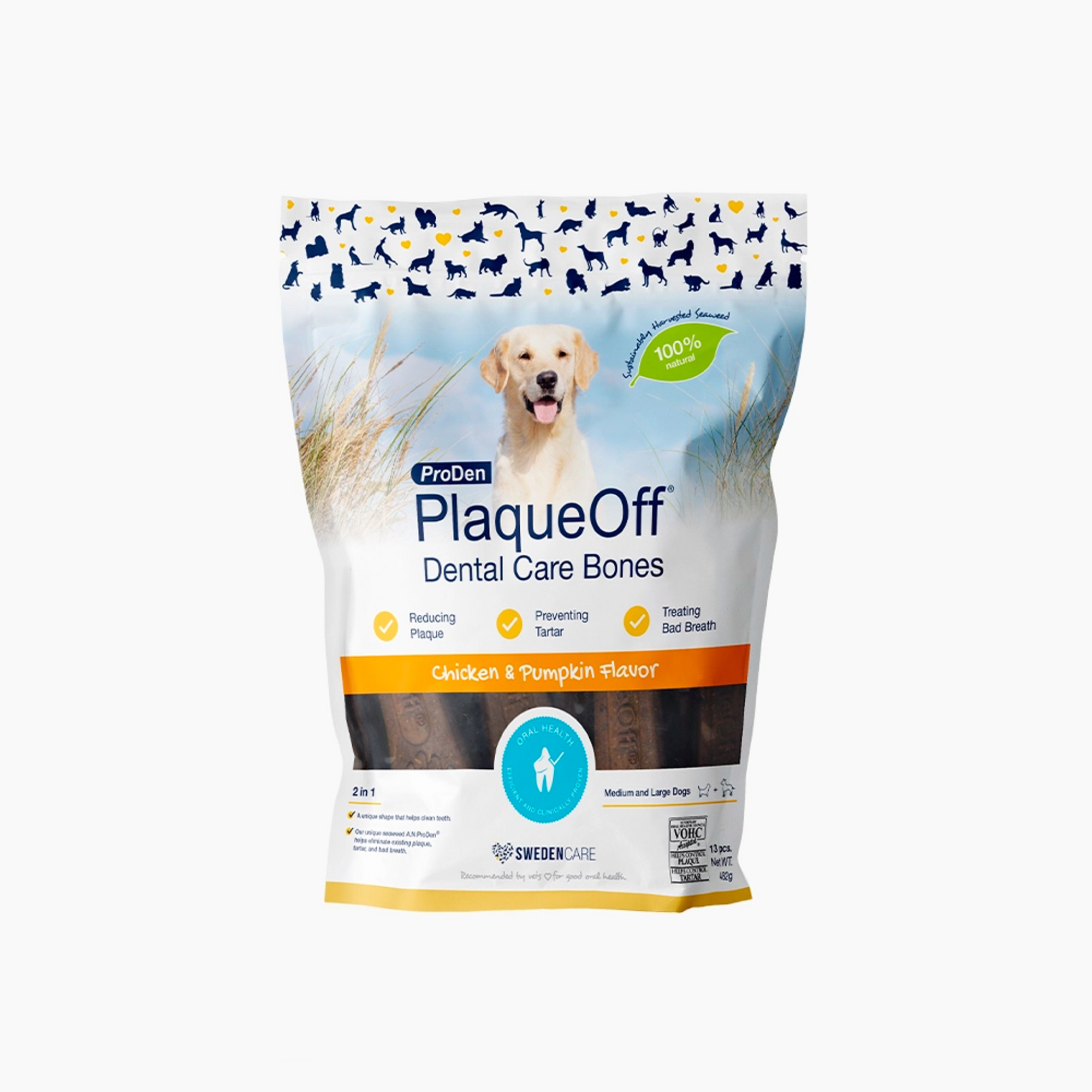 ProDen PlaqueOff Dental Care Bones, Chicken & Pumpkin 482 g