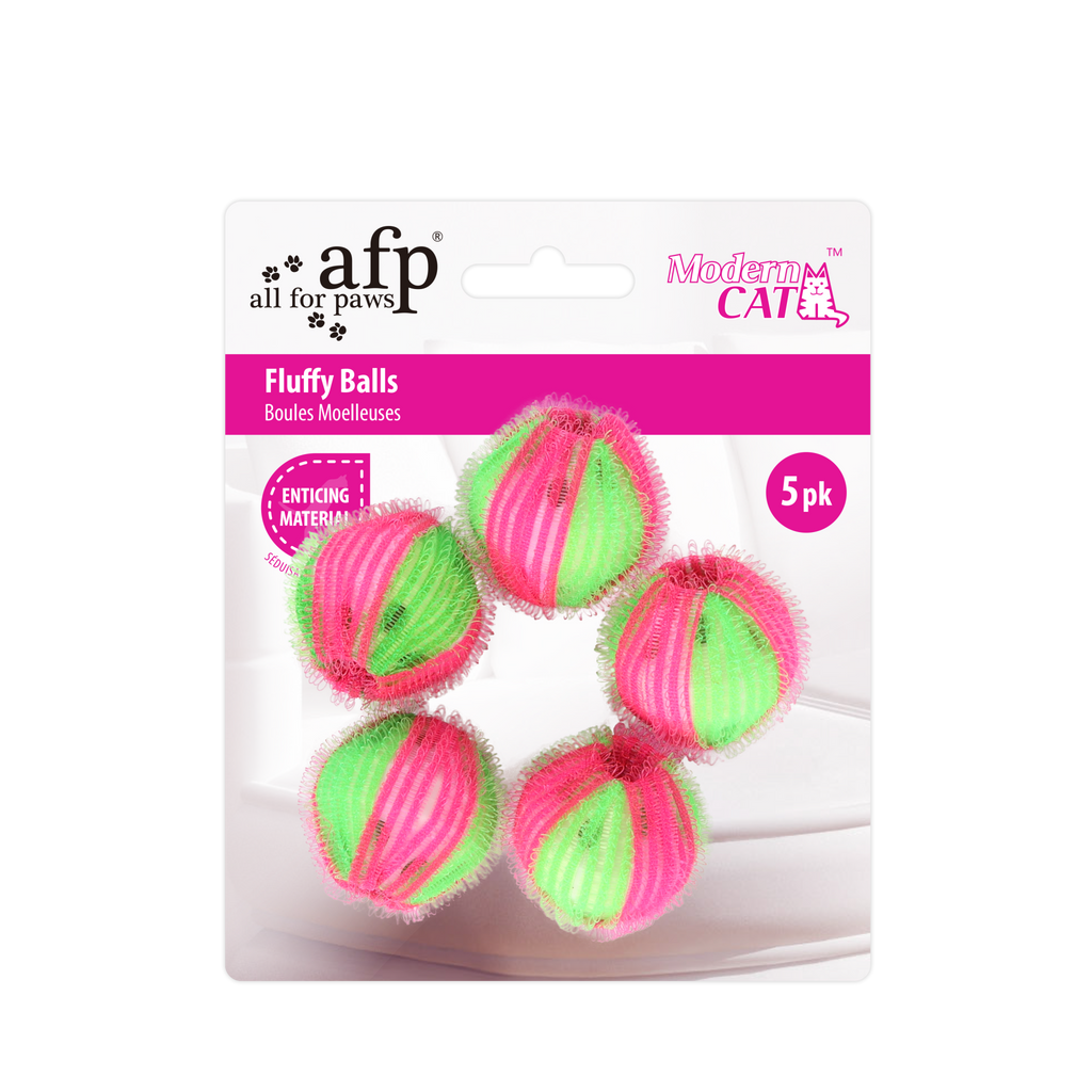 Modern Cat Fluffy Balls 5/pk