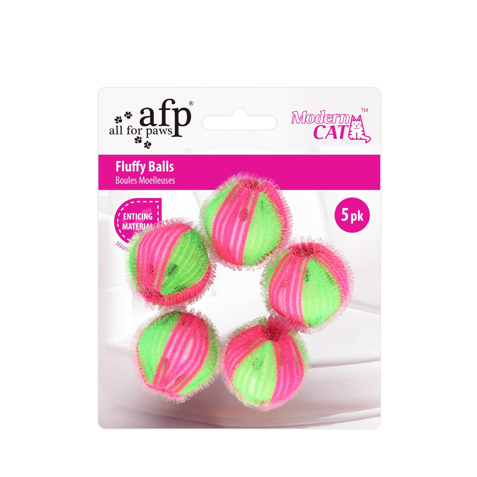 Modern Cat Fluffy Balls 5/pk