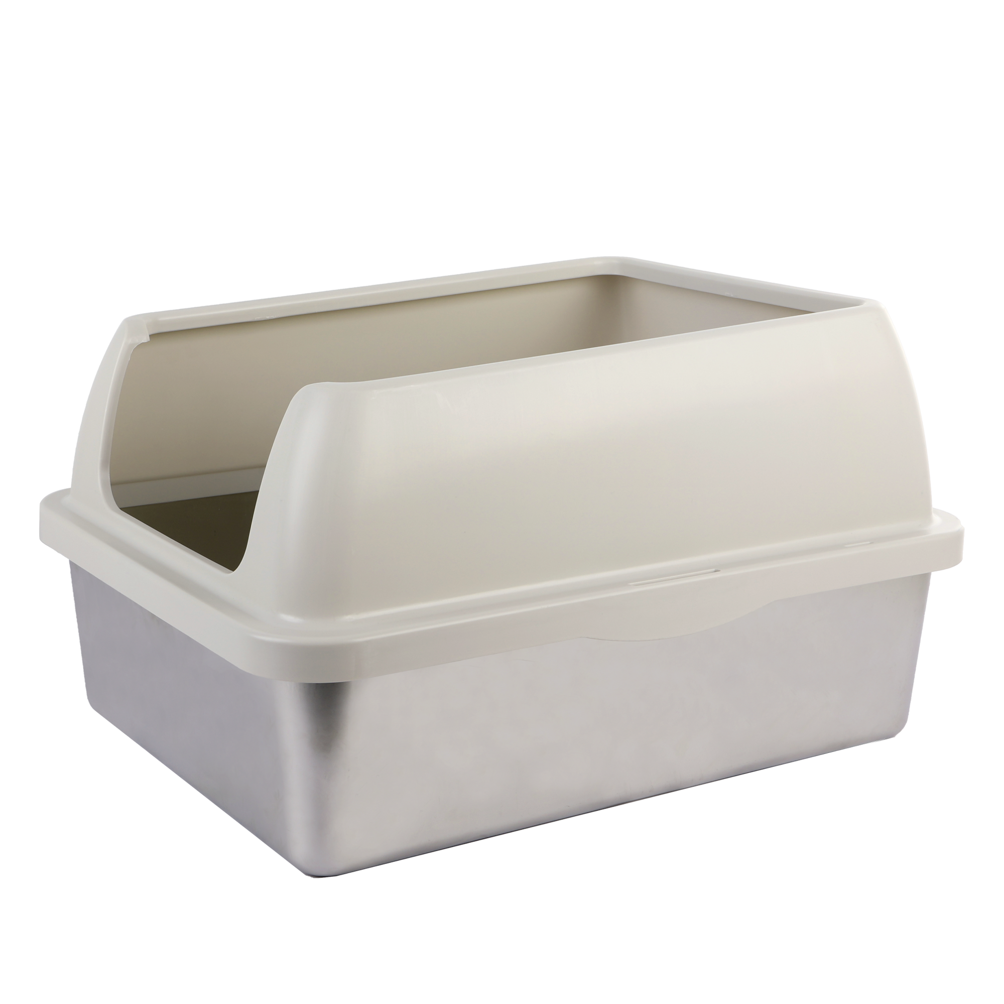Go Fresh Enclosed Stainless Steel Cat Litter Box Sand
