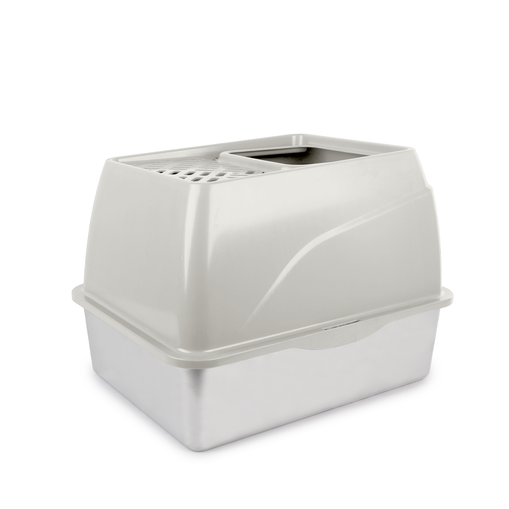 Go Fresh Stainless Steel No Mess Cat Litter Box Sand