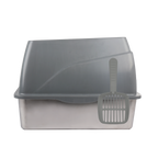 Go Fresh Stainless Steel No Mess Cat Litter Box Grey