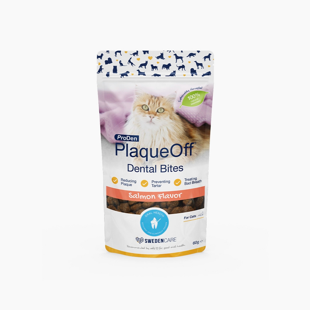 ProDen PlaqueOff Dental Bites for Cats, Salmon Flavour 60 g - Zero Waste