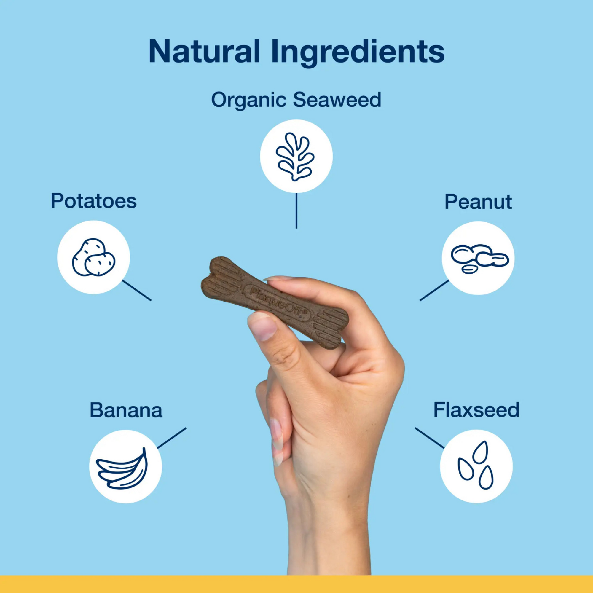 ProDen PlaqueOff Mini Dental Care Bones, Peanut Butter & Banana 340 g