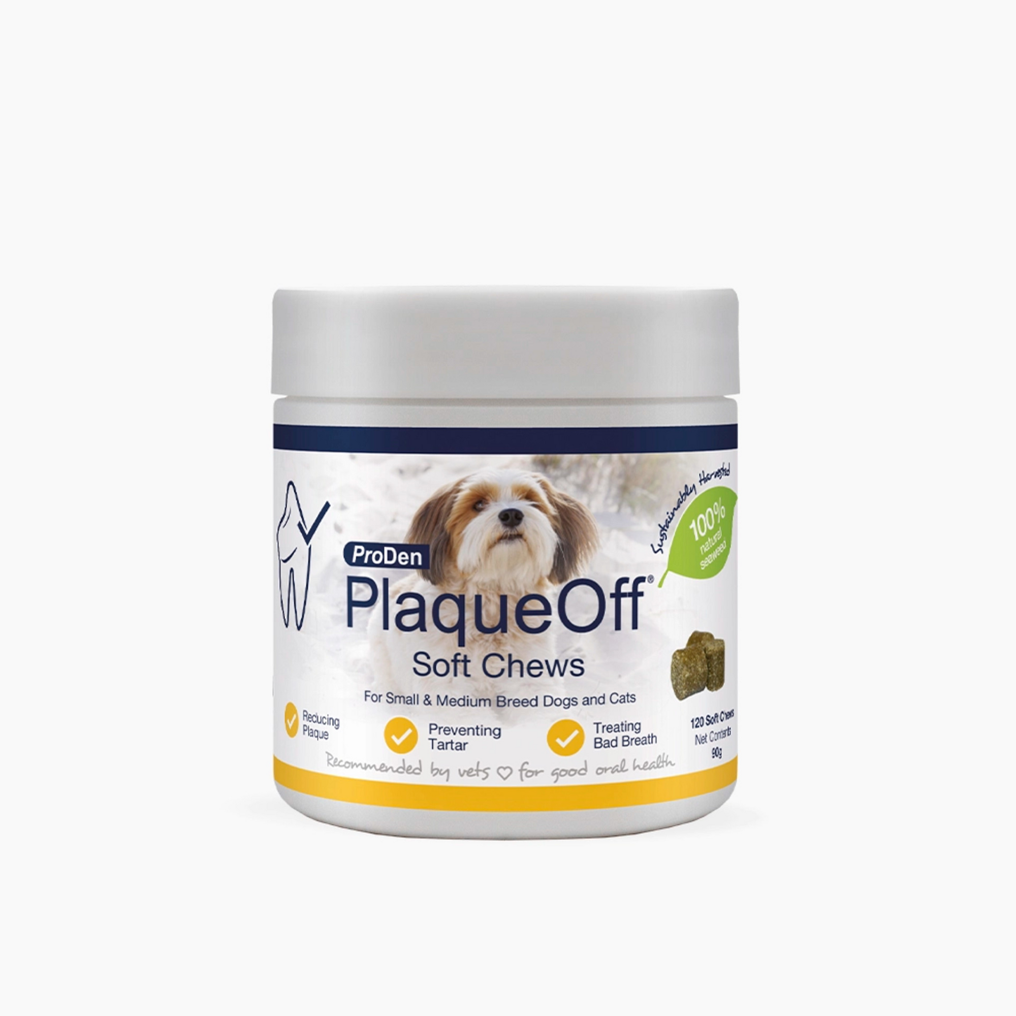 ProDen PlaqueOff Soft Chews for Small and Medium Dogs, 120 chews, 90 g
