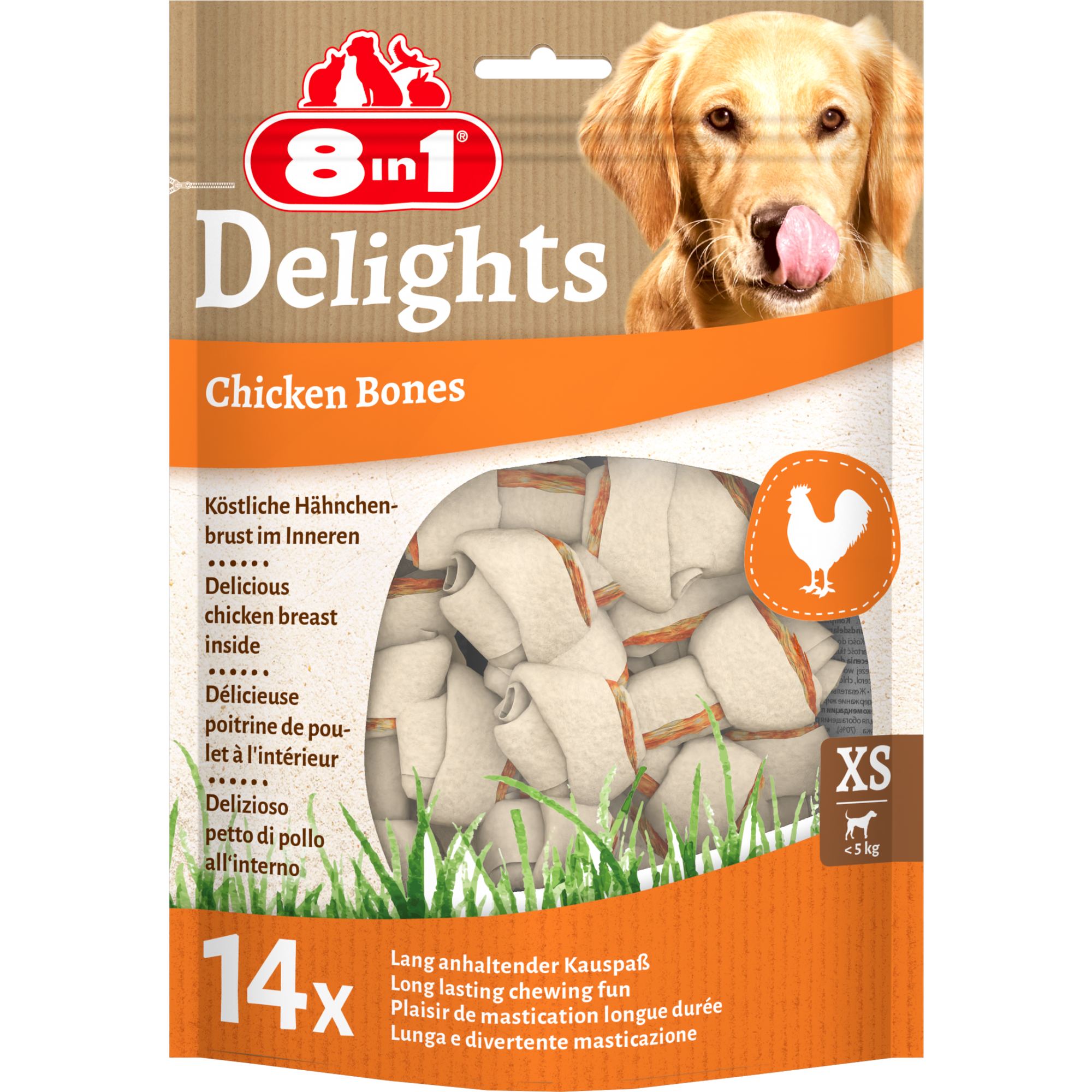 8in1 Delights Bones in Bag XS, 14 pcs, 168 g