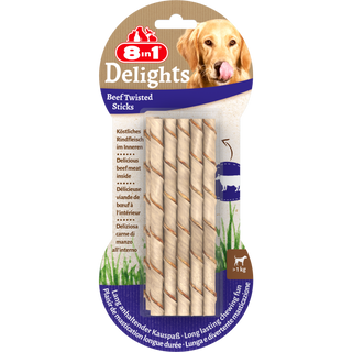 8in1 Delights Beef Twisted Sticks 10 pcs, 55 g