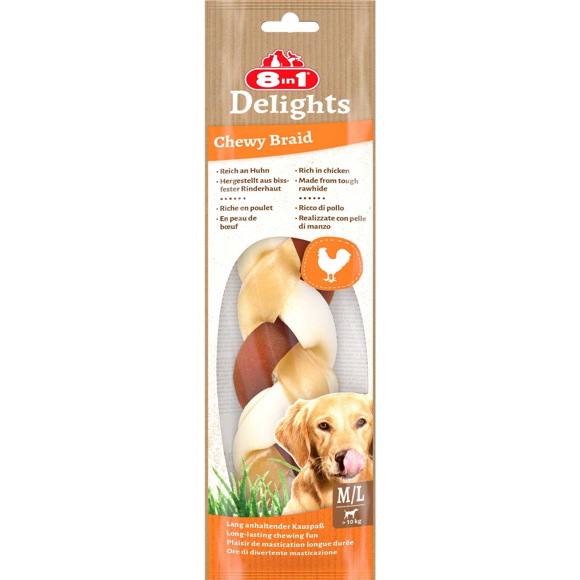 8in1 Delights Chewy Braids M/L, 80 g