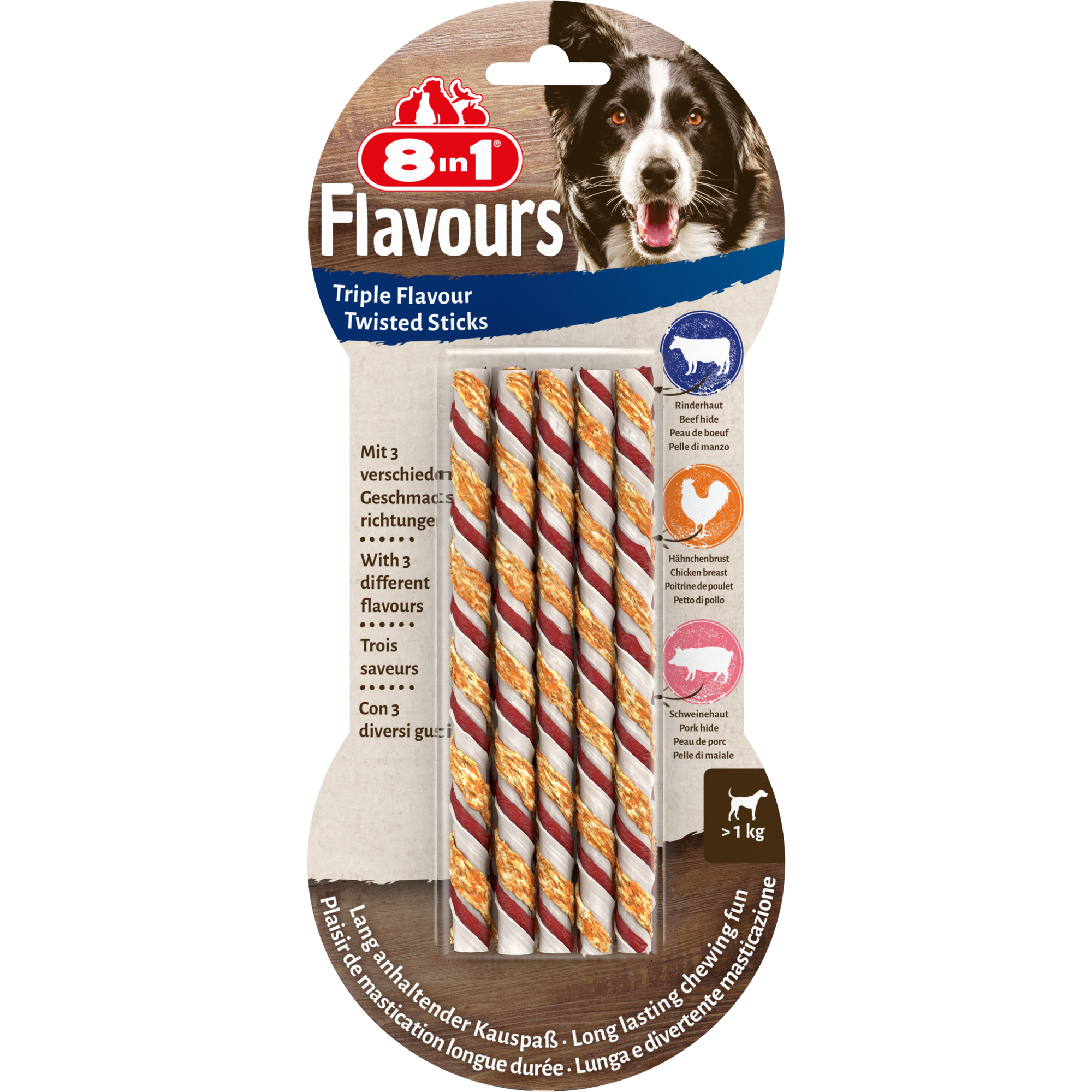 8in1 Triple Flavour Twisted Sticks 10pcs, 70 g