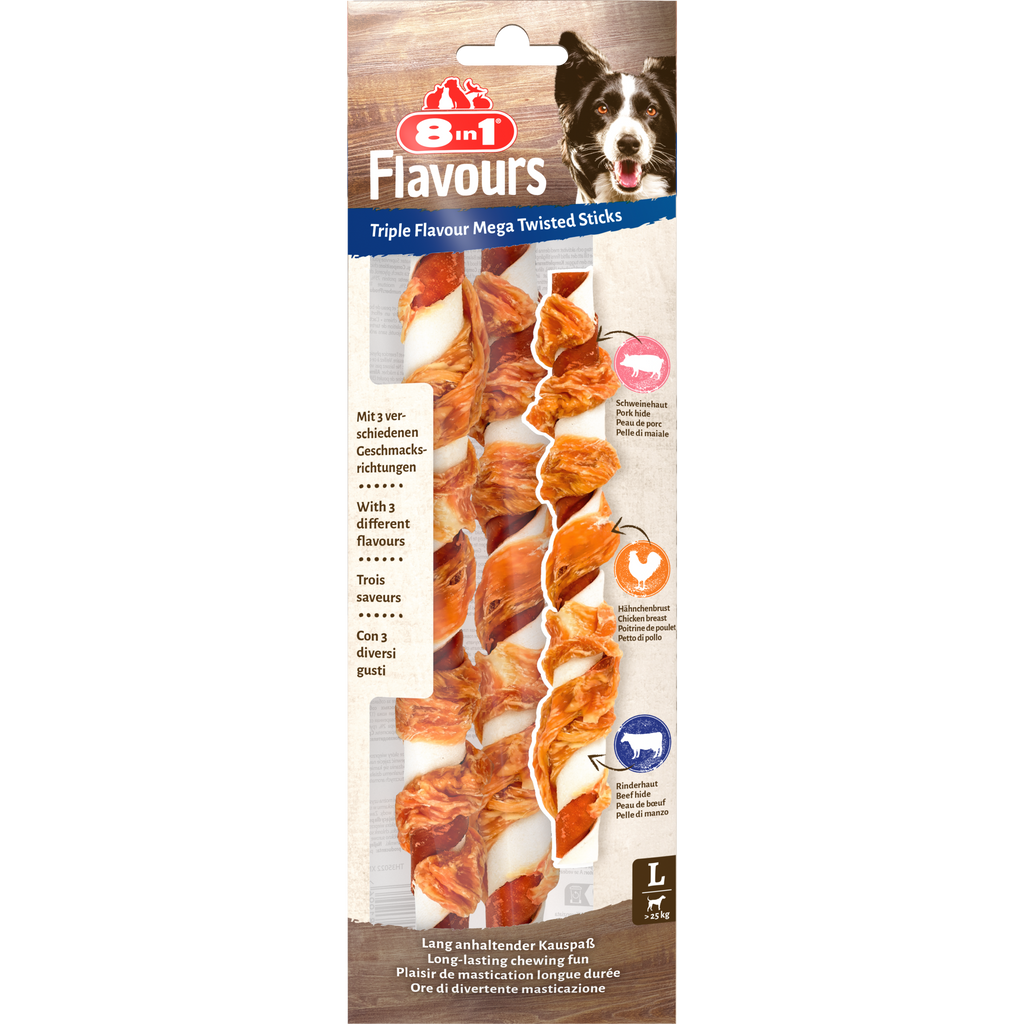 8in1 Triple Flavour Mega Twisted Sticks 140 g