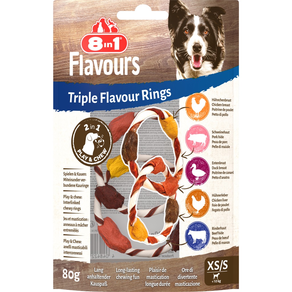 8in1 Triple Flavour Rings XS/S, 80 g