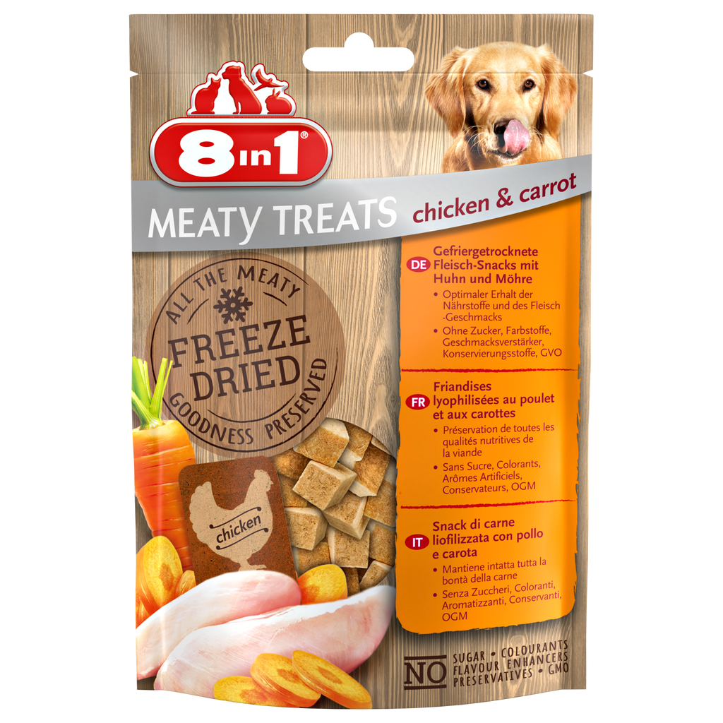 8in1 Meaty Treats Freeze Dried Chicken & Carrots 50 g
