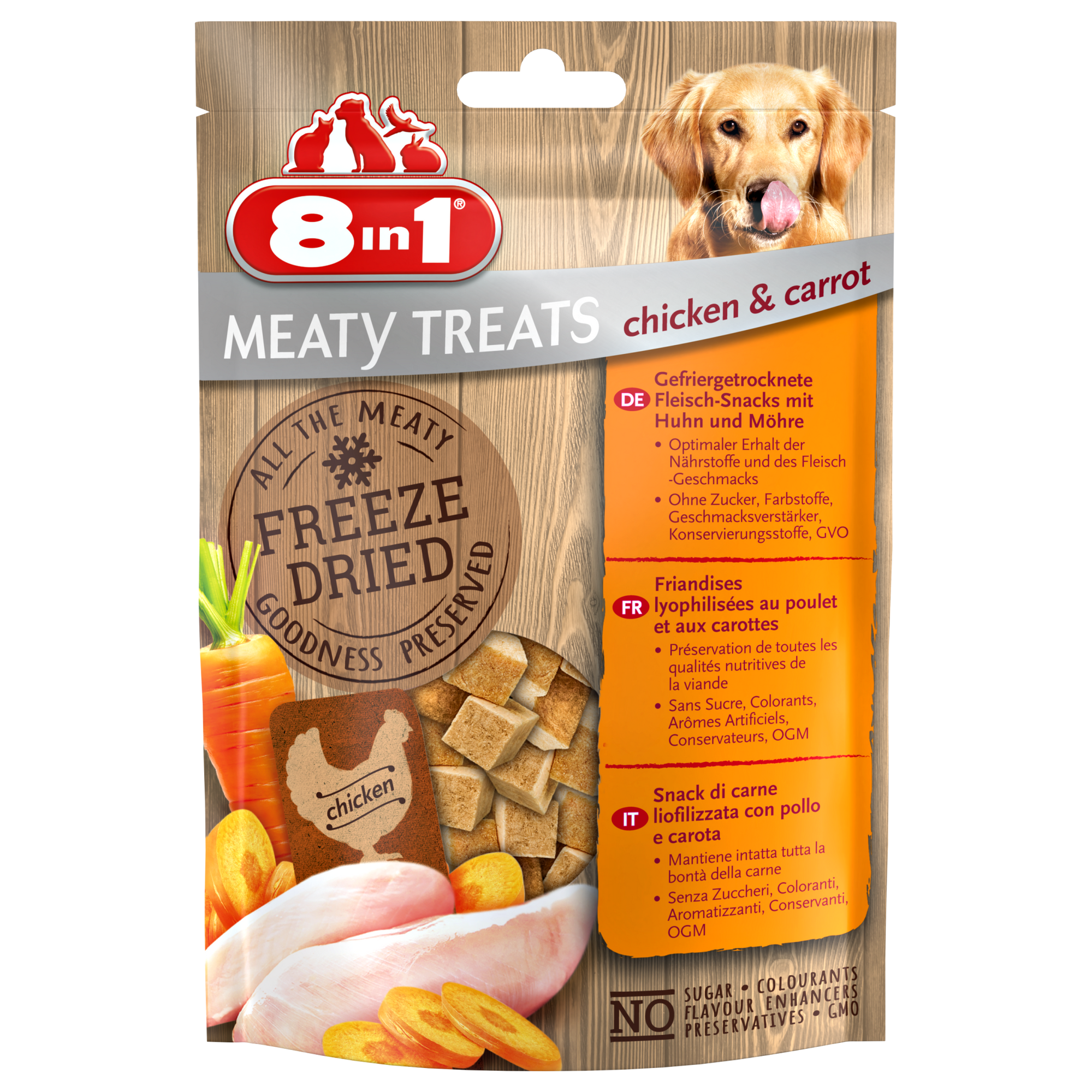 8in1 Meaty Treats Freeze Dried Chicken & Carrots 50 g