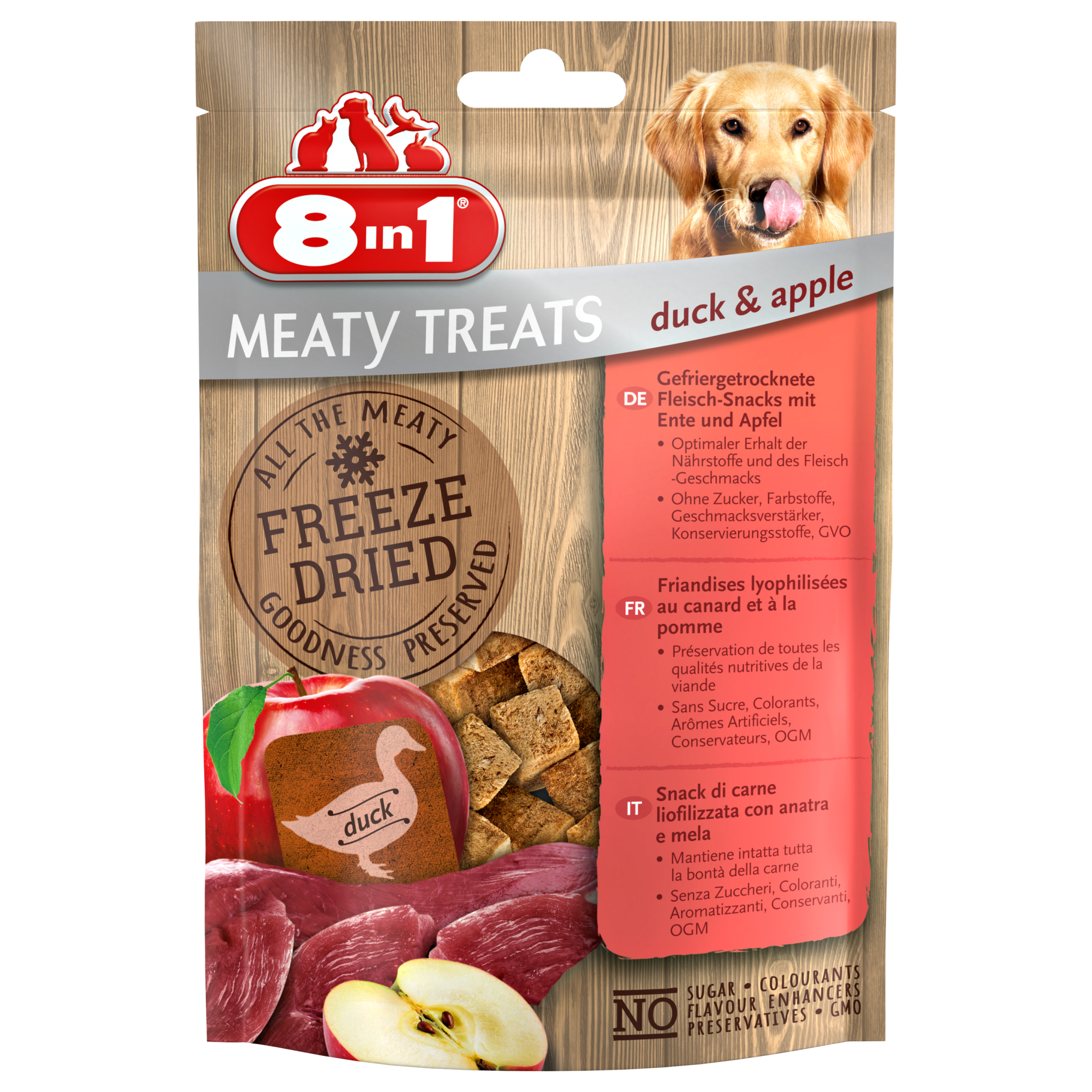 8in1 Meaty Treats Freeze Dried Duck & Apple 50 g