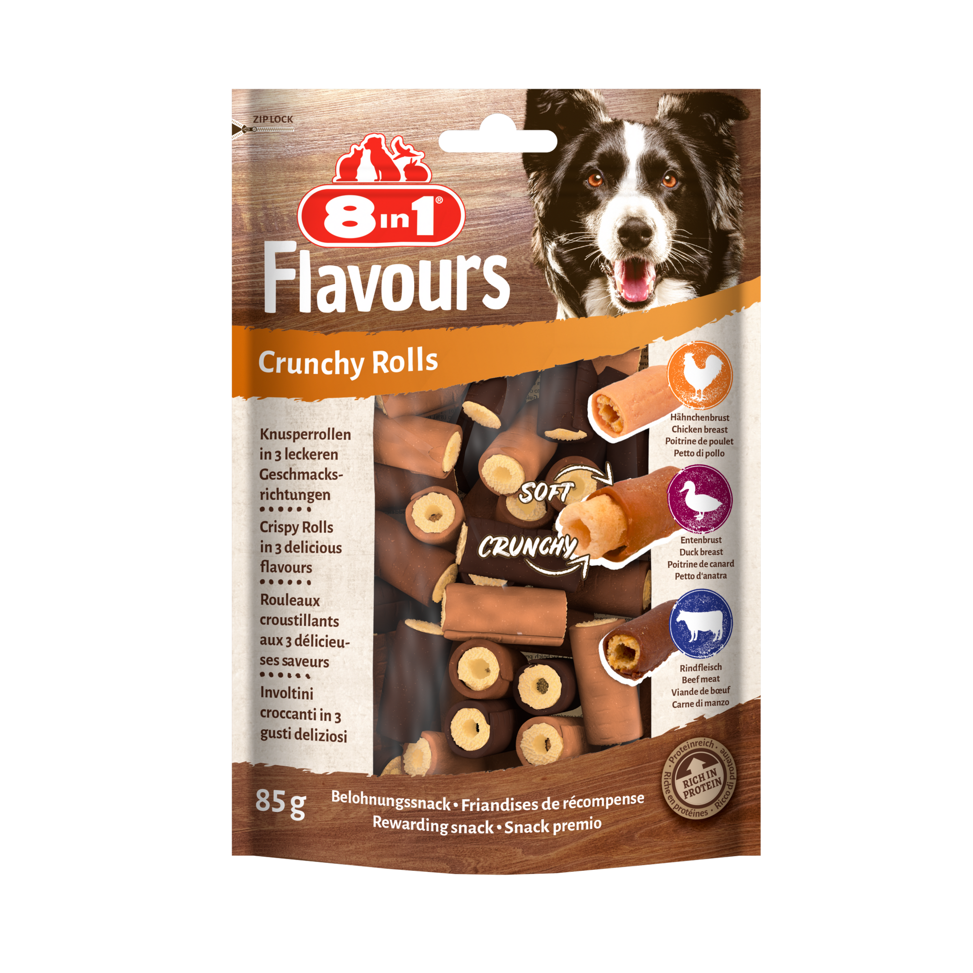 8in1 Flavours Crunchy Rolls 85 g