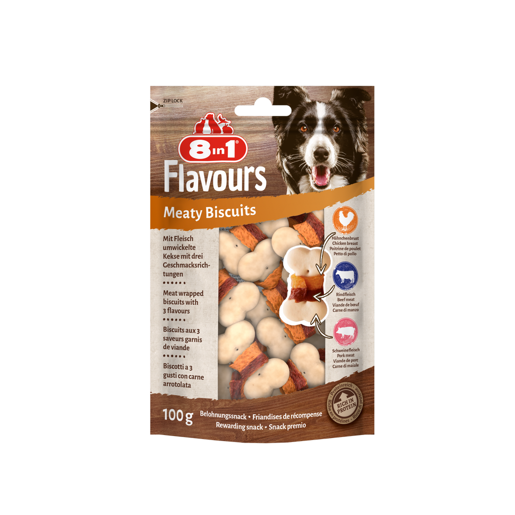 8in1 Flavours Meaty Biscuits 100 g