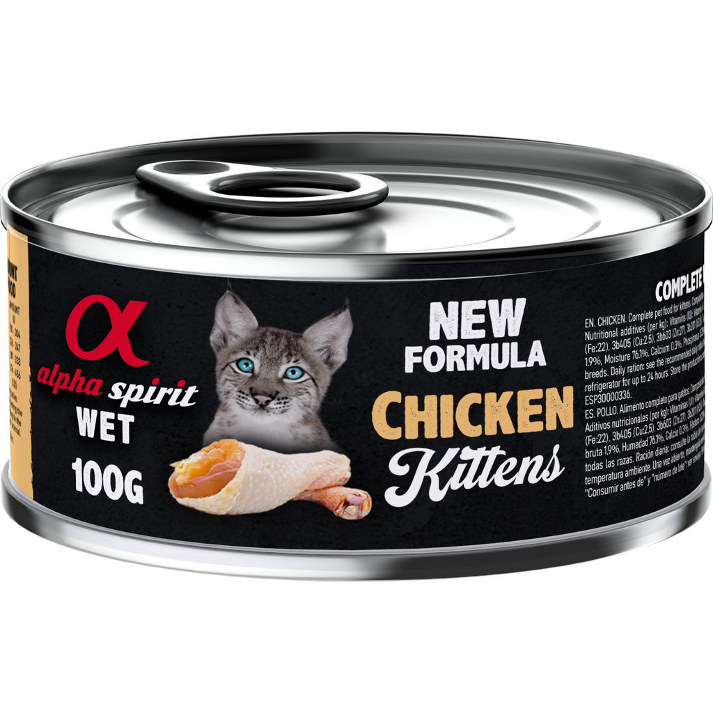 Wet Food for Kittens Chicken, 6 x 100 g cans