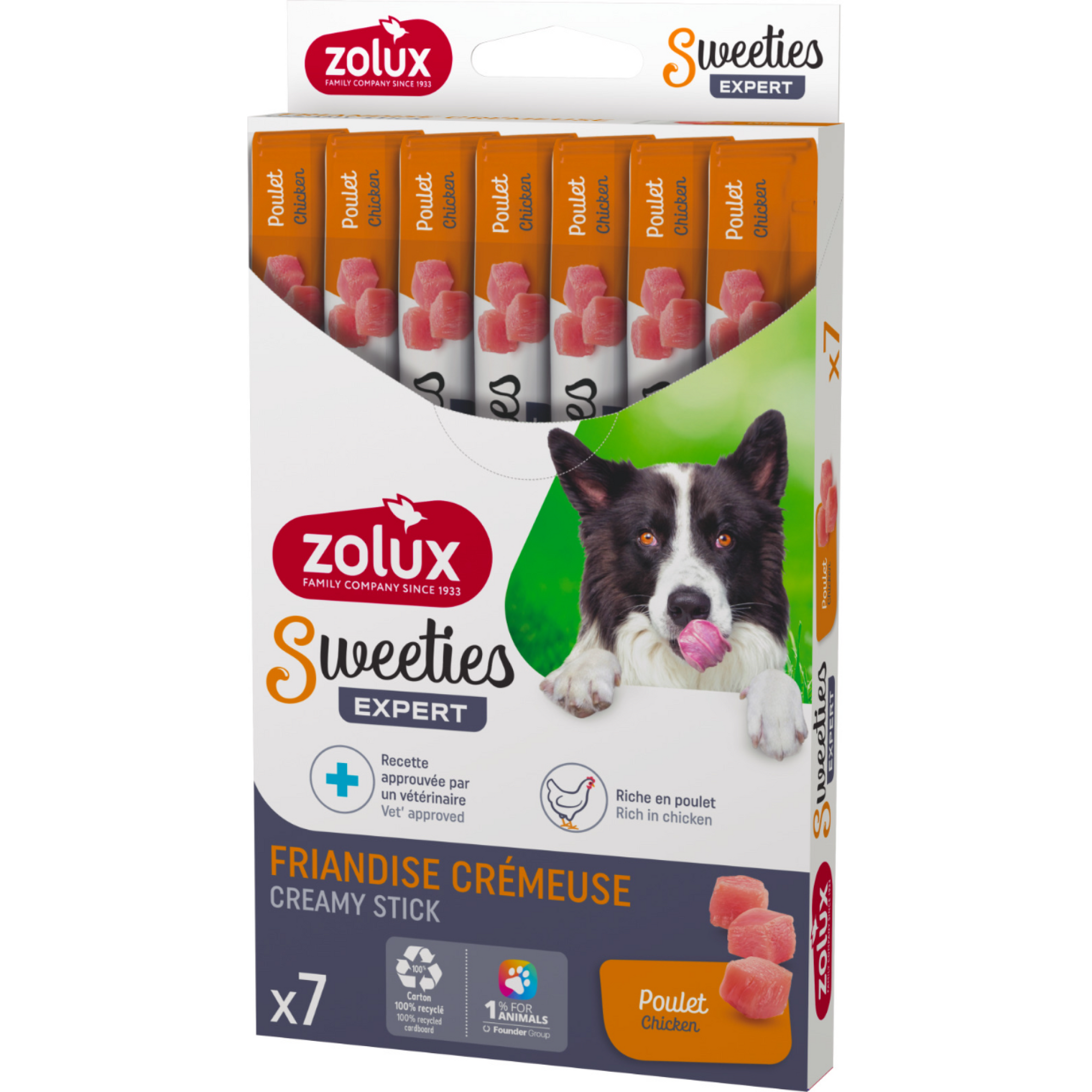 Sweeties Creamy Stick for Dogs, Chicken, 7 pcs/box