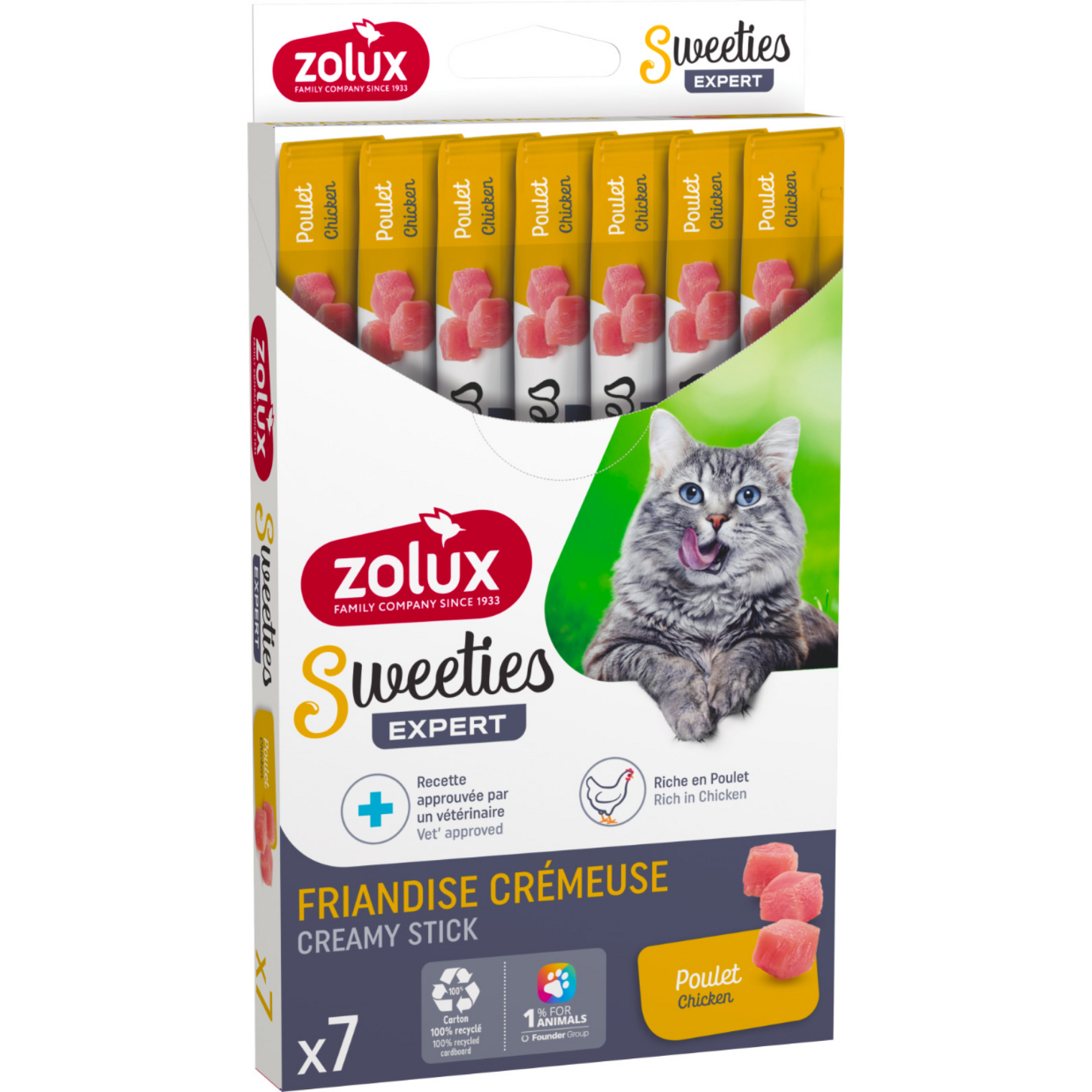 Sweeties Creamy Stick for Cats, Chicken, 7 pcs/box