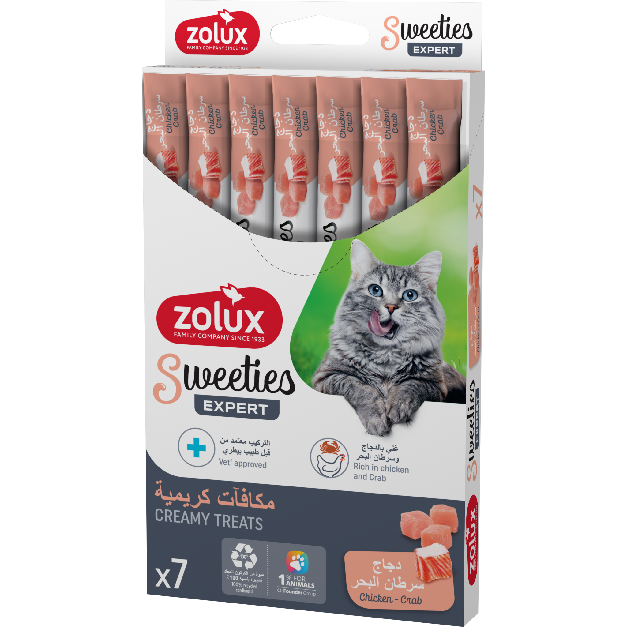 Sweeties Creamy Stick for Cats, Chicken Crab, 7 pcs/box – Emirates pet food