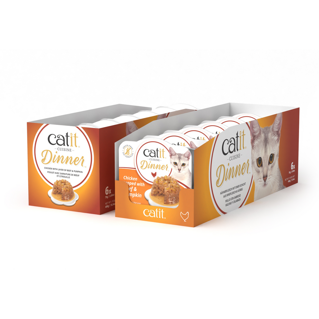 Catit Chicken Dinner, Beef & Pumpkin 75 g, 6 pcs/box