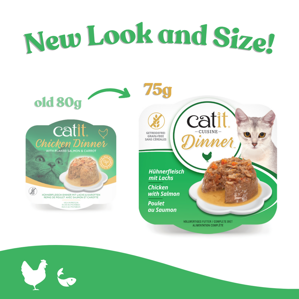 Catit Chicken Dinner, Salmon & Carrot 75 g, 6 pcs/box