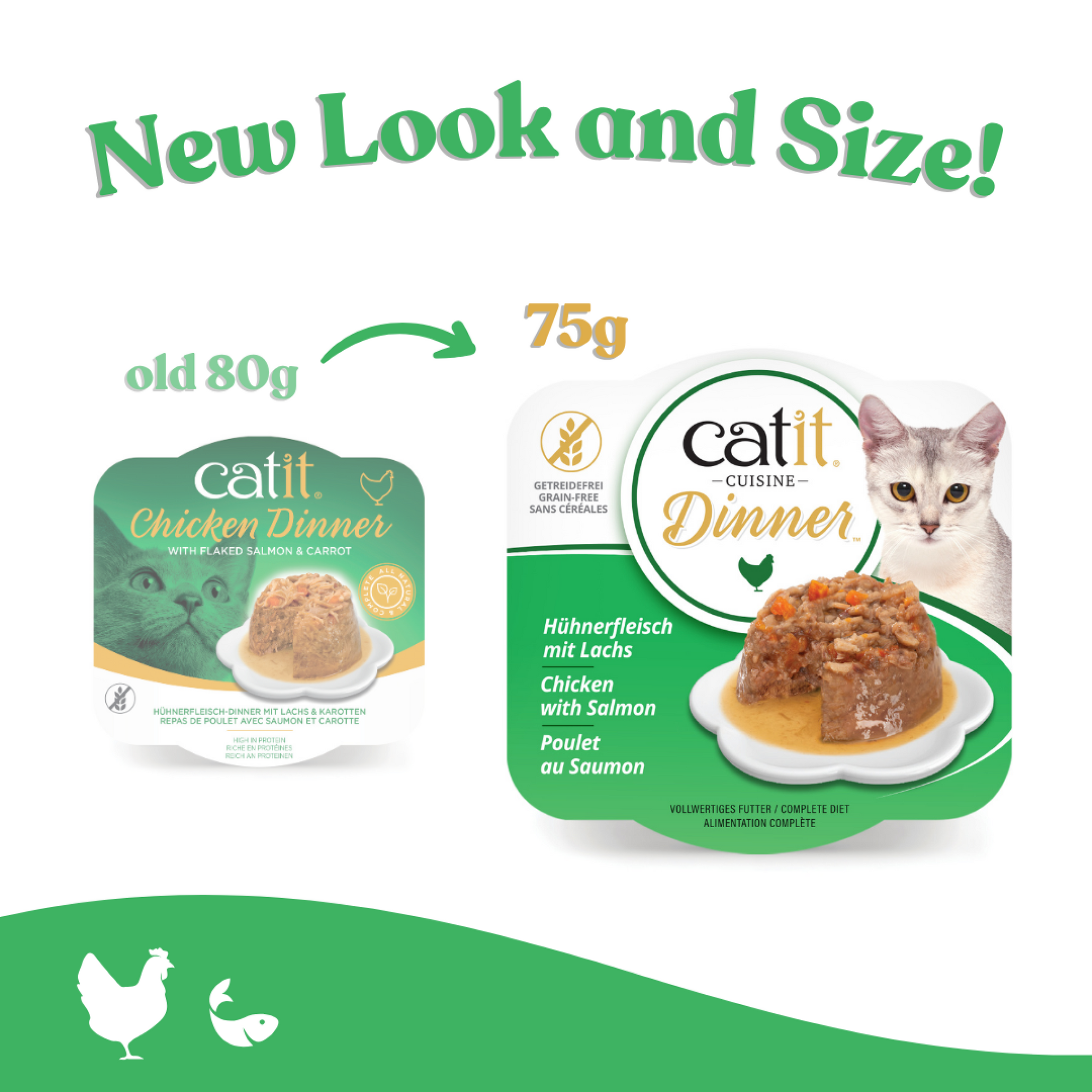 Catit Chicken Dinner, Salmon & Carrot 75 g, 6 pcs/box