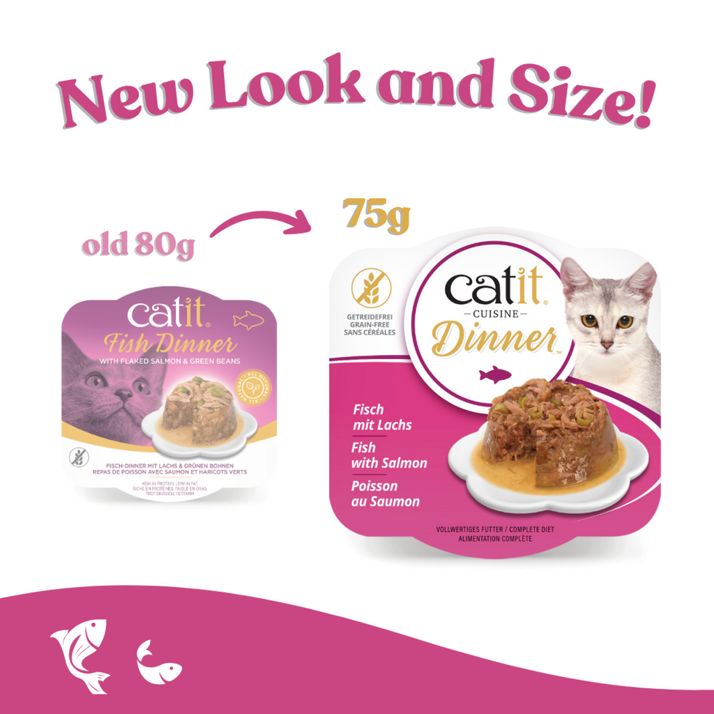 Catit Fish Dinner, Salmon & Green Beans 75 g, 6 pcs/box