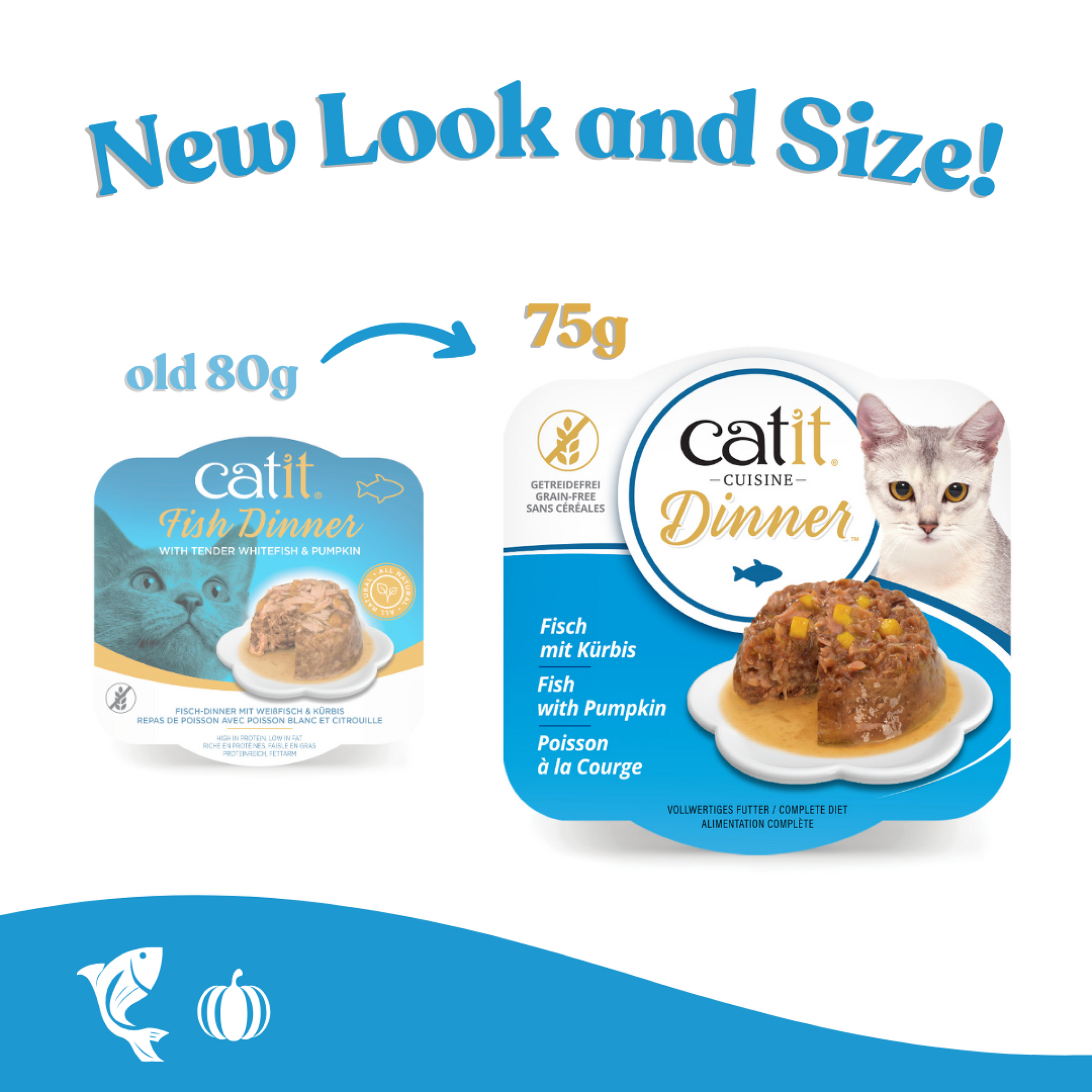 Catit Fish Dinner, Whitefish & Pumpkin 75 g, 6 pcs/box