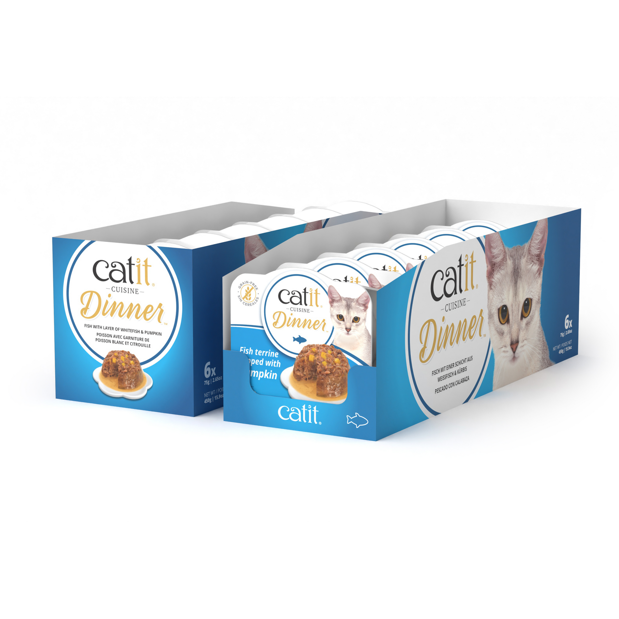 Catit Fish Dinner, Whitefish & Pumpkin 75 g, 6 pcs/box
