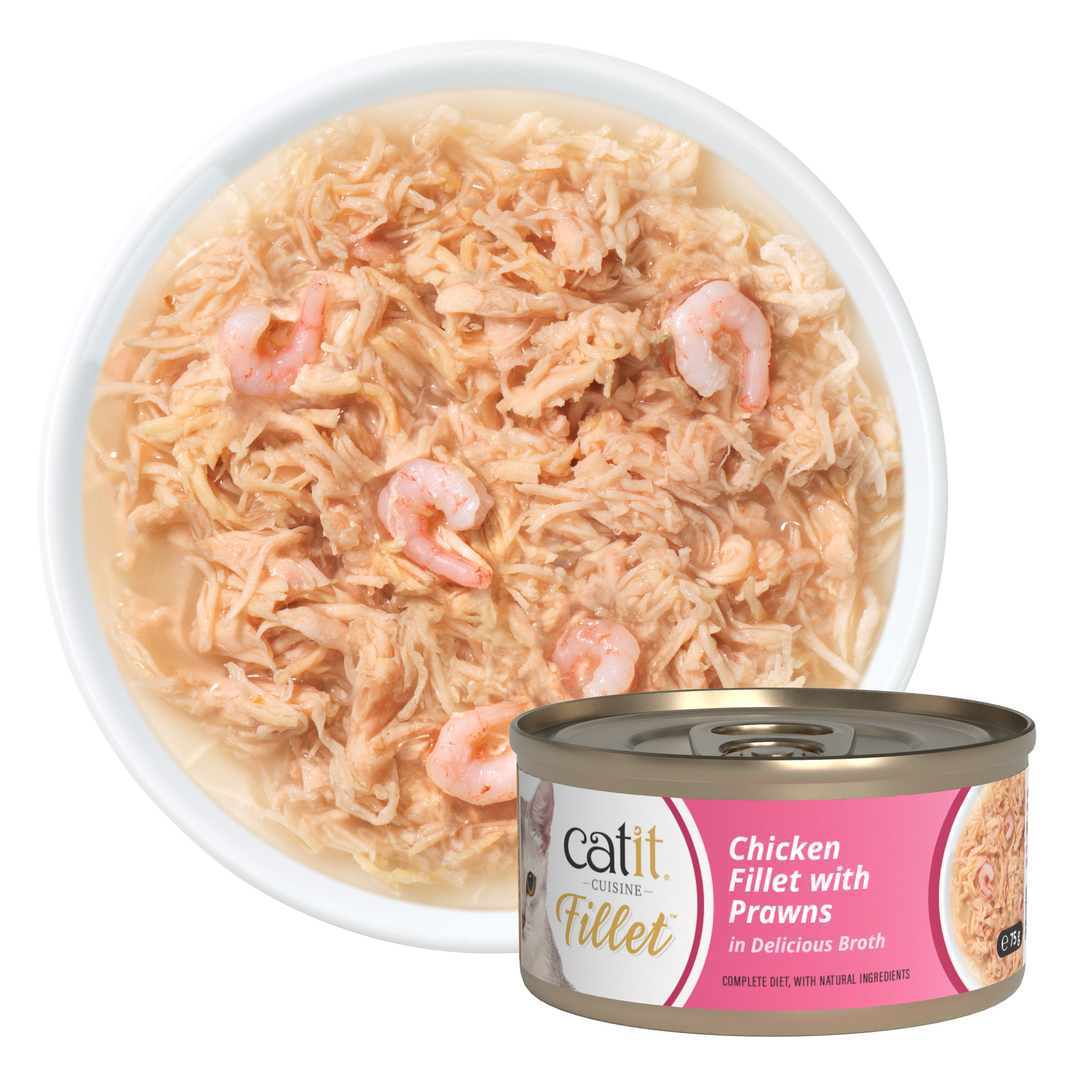 Catit Cuisine Chicken Fillet with Prawns, 12 x 75 g
