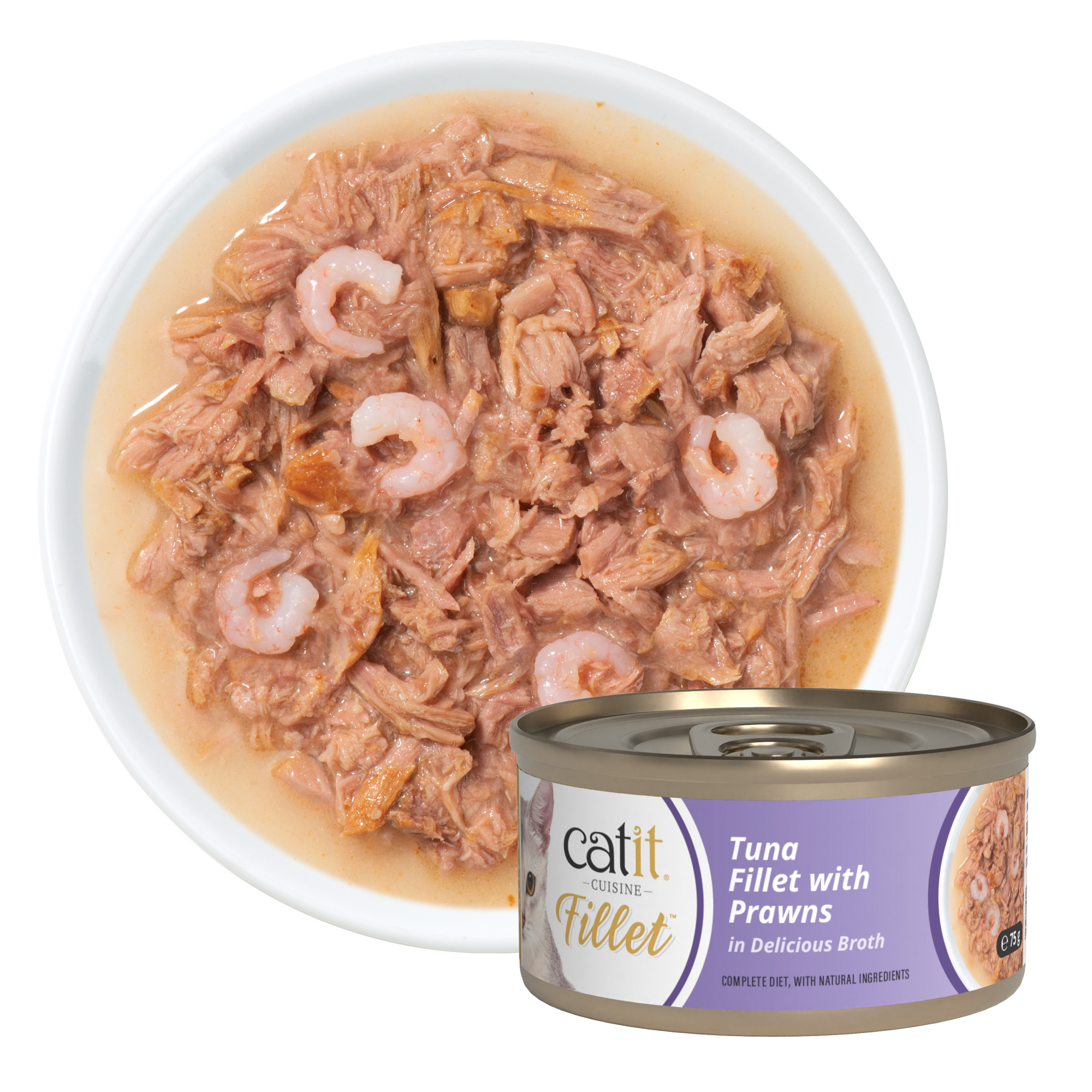 Catit Cuisine Tuna Fillet with Prawns, 12 x 75 g