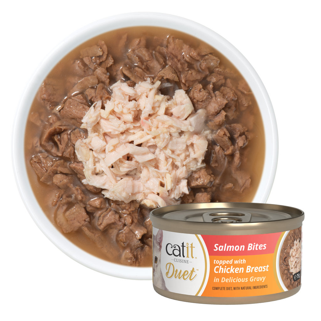 Catit Cuisine Duet, Salmon with Chicken, 12 x 75 g