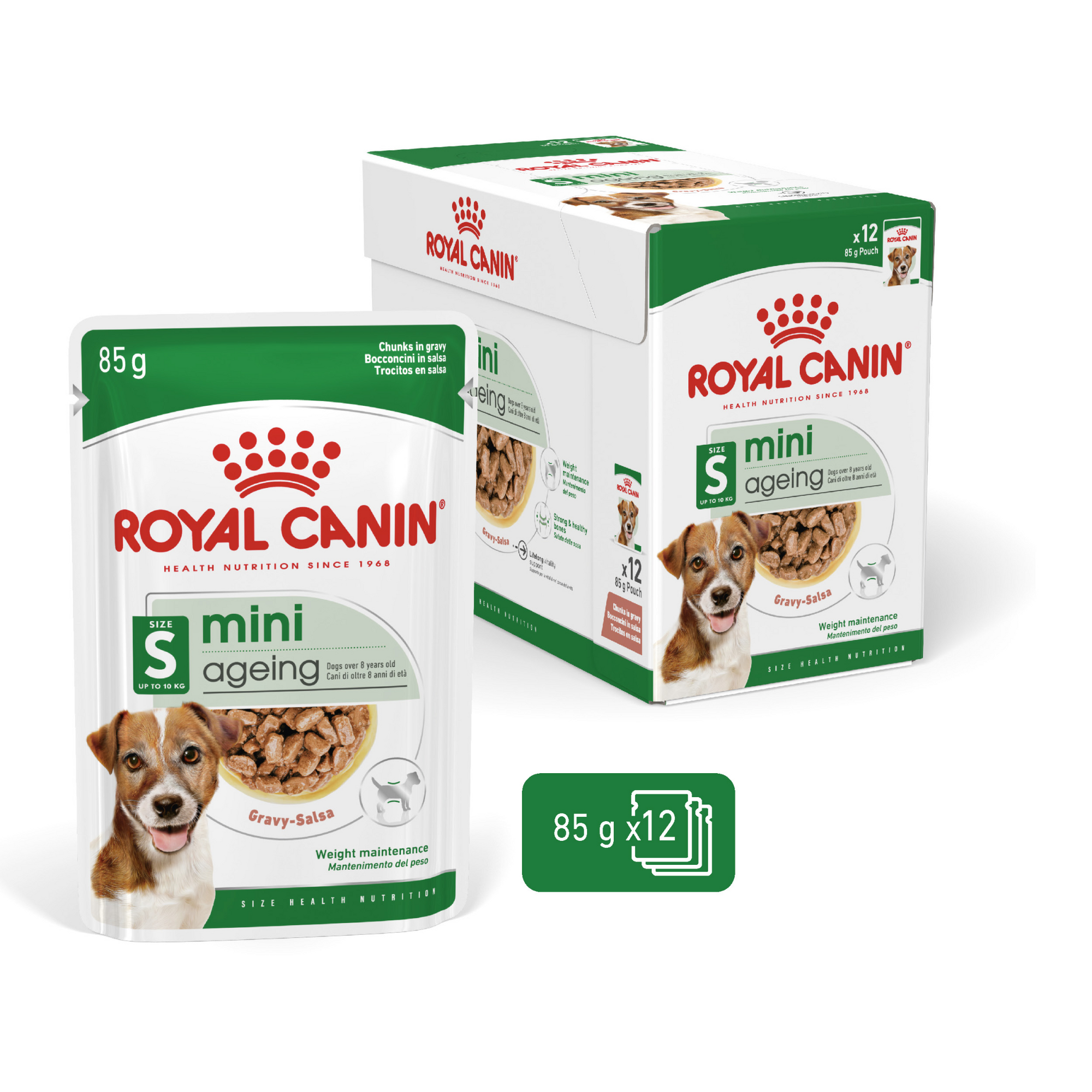 Size Health Nutrition Mini Ageing Gravy (Wet Food - Pouches) 12 x 85 g
