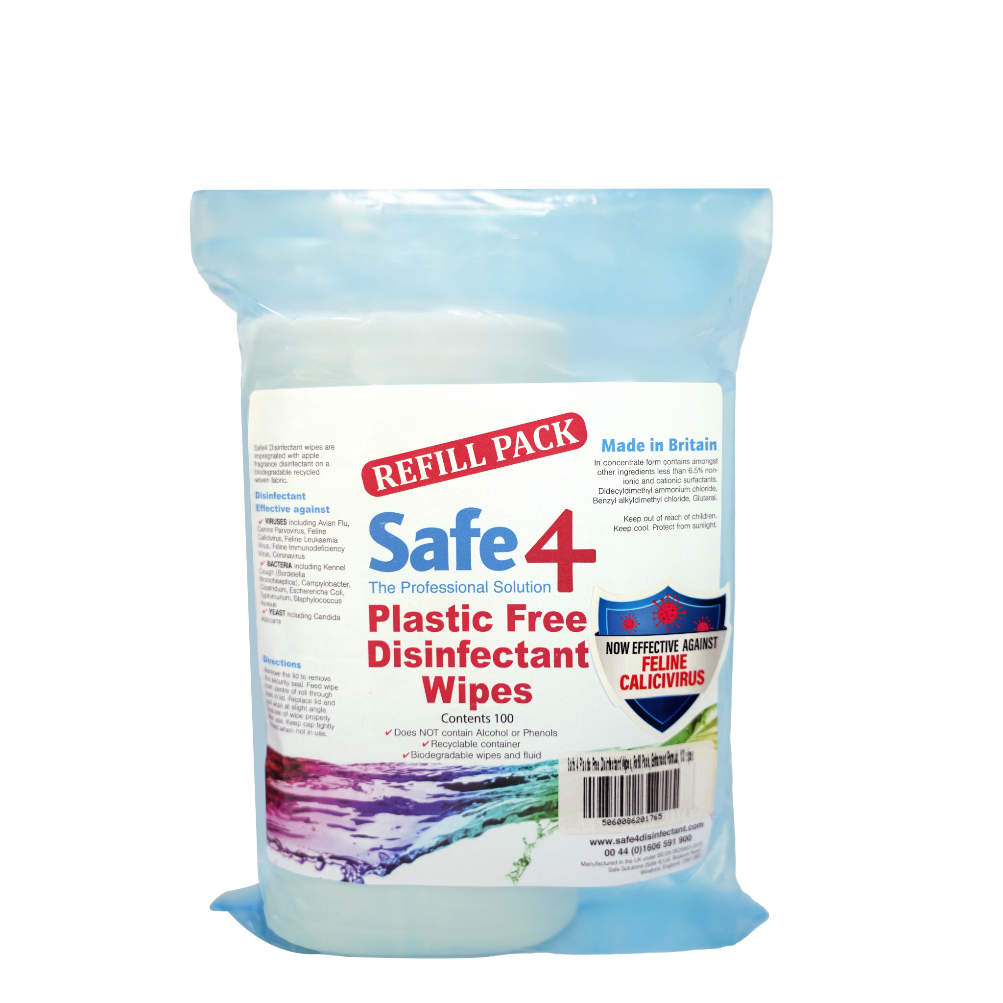 Safe 4 Plastic Free Disinfectant Wipes Refill Pack Enhanced Formula Safe 4 Plastic Free Disinfectant Wipes Refill Pack Enhanced Formula