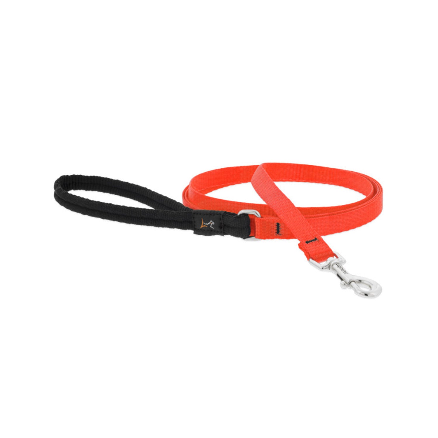 Basic Solids Padded Handle Dog Leash 4ft — orange / 1/2" wide