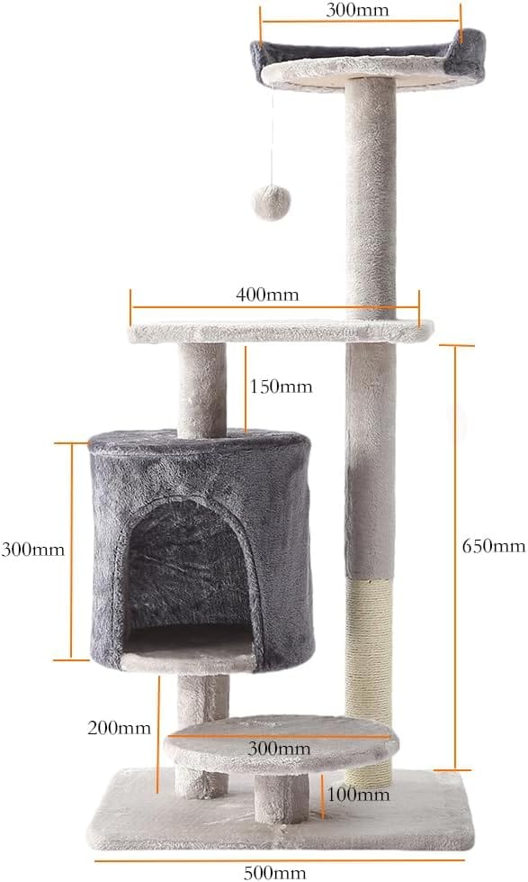Cozy Paws Cat Tower Grey-50*40*110