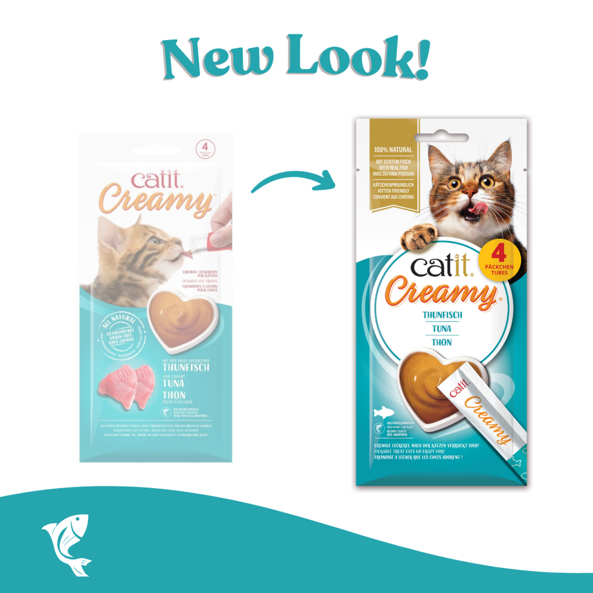 Catit Creamy Lickable Treats, Tuna, 12pk/box