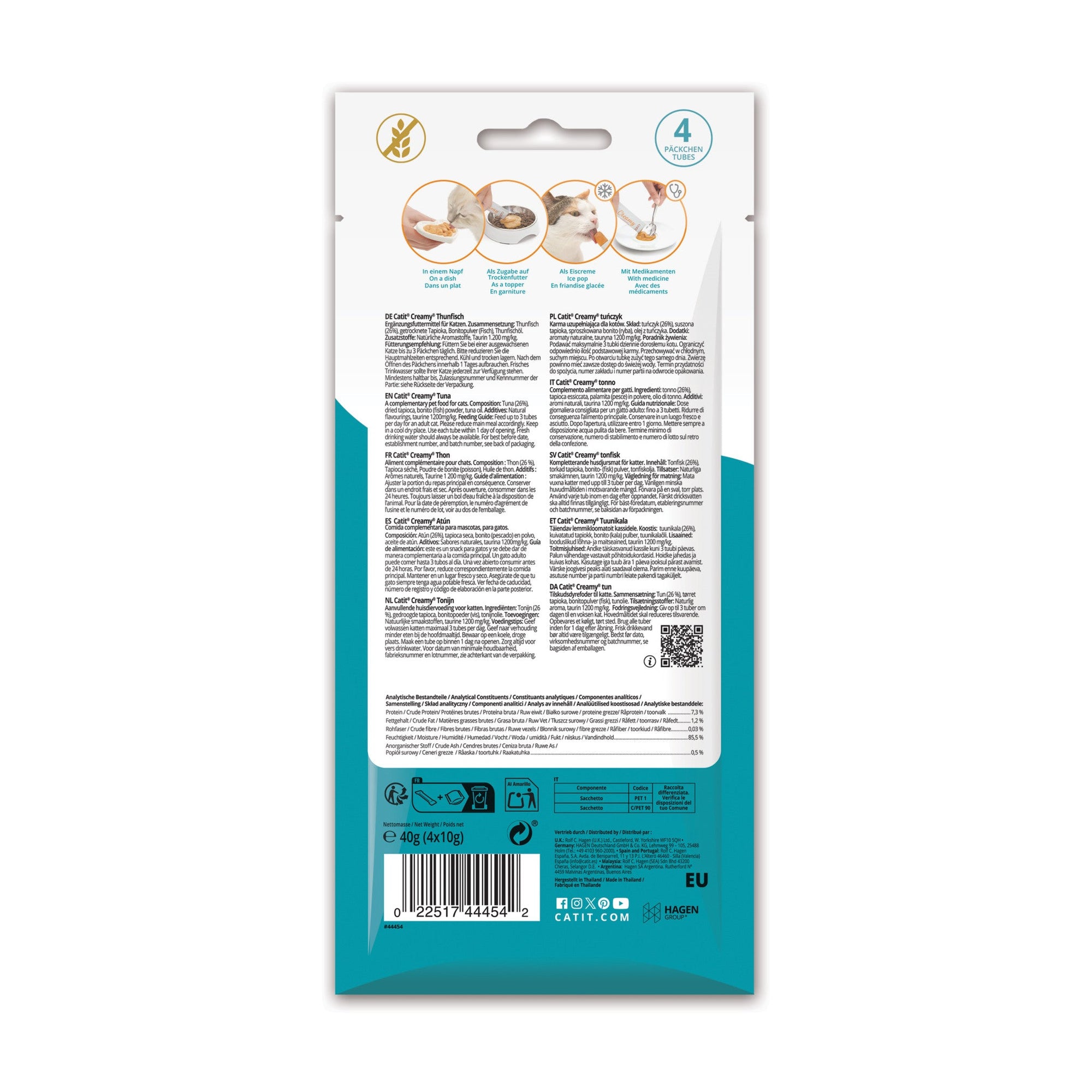Catit Creamy Lickable Treats, Tuna, 12pk/box