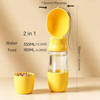 Cozy Paws 2-in-1 Portable Pet Water &amp; Food Cup – 350 ml, Yellow